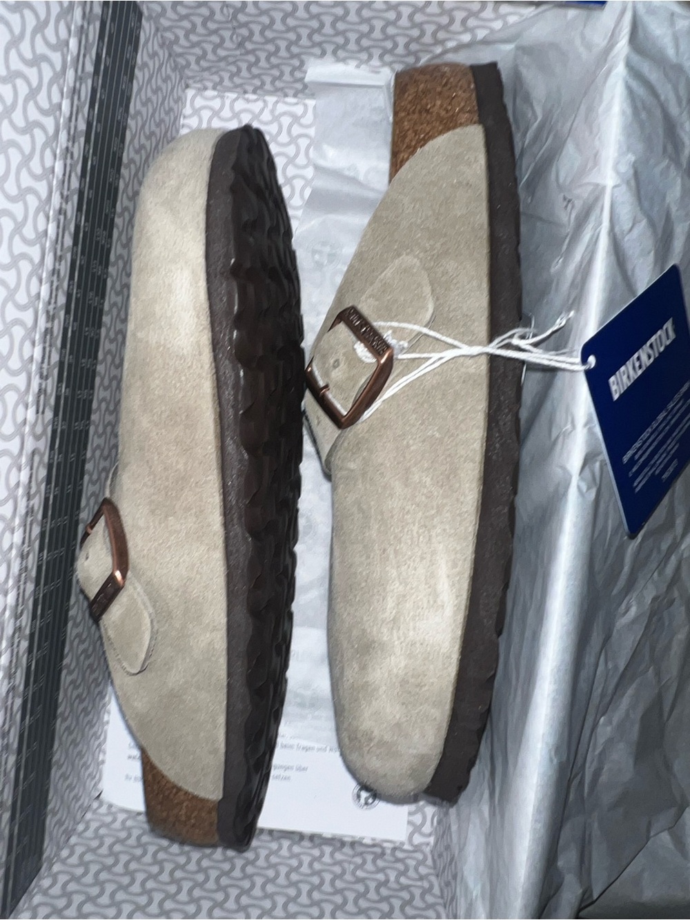 Birkenstock Boston -Suede Clog in Taupe NEW- authentic size 37 regular - Picture 10 of 14